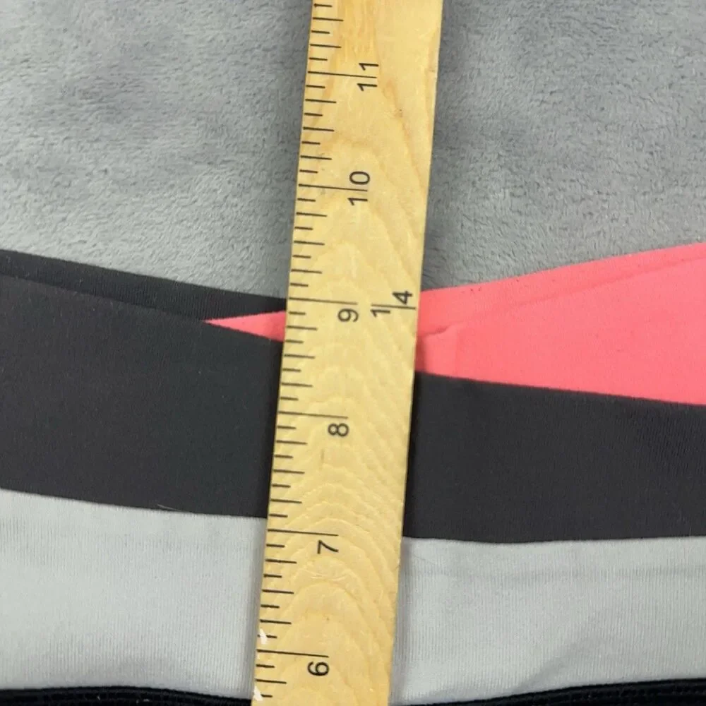 Lululemon Astro Pants Sz 4 Black Pink Gray Crossover Layered Waist Flare Yoga